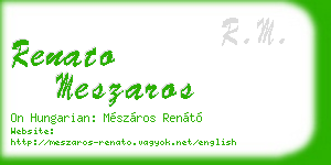 renato meszaros business card